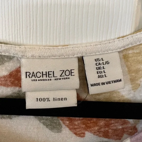 Rachel Zoe linen floral top size Large - Picture 3 of 6